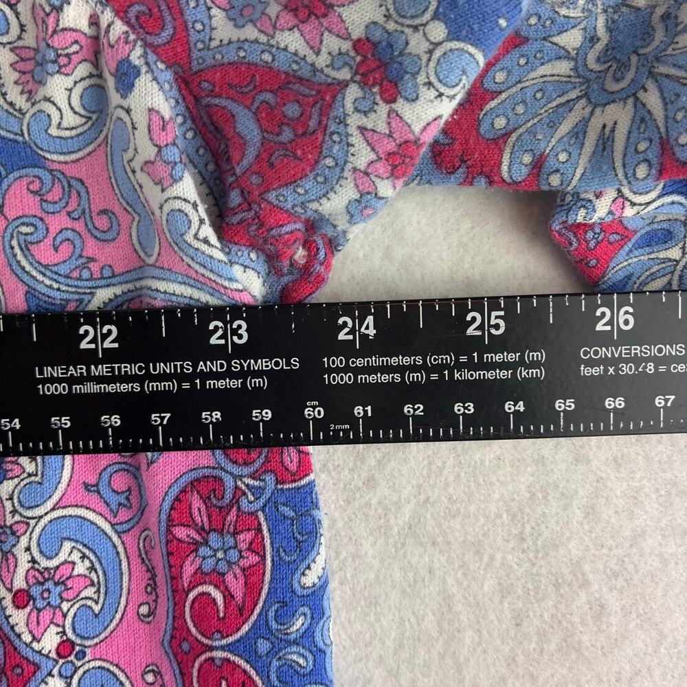 Talbots Button Up Cardigan Sweater Womens 3XP 3/4 Sleeve Boho Medallion AOP READ - Picture 10 of 11